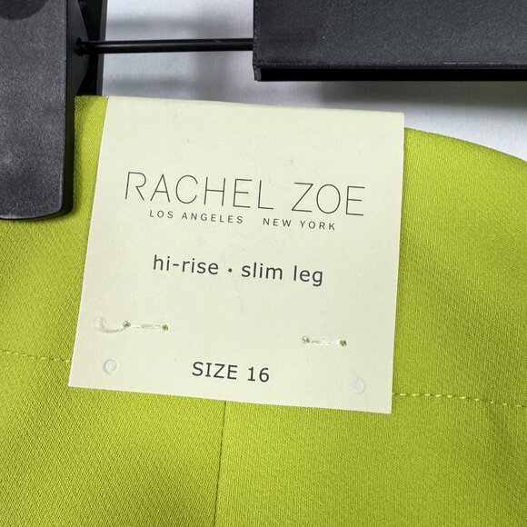 NEW Rachel Zoe High-Rise Slim Leg Pants Plus Size 16 Green Pull On Career NWT - Picture 7 of 8
